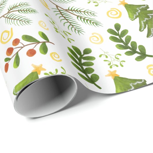 Kerstbomen cadeaupapier (Rol Hoek)