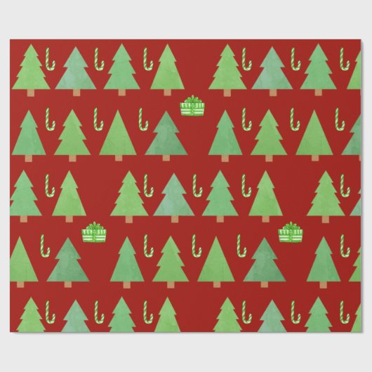 Kerstbomen Cadeaupapier (Vlak)