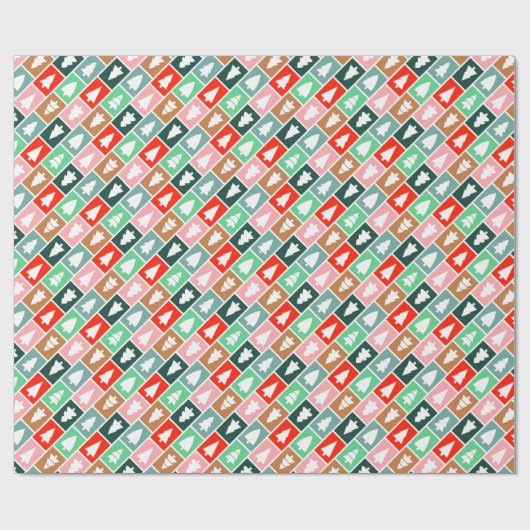 kerstbomen cadeaupapier (Vlak)