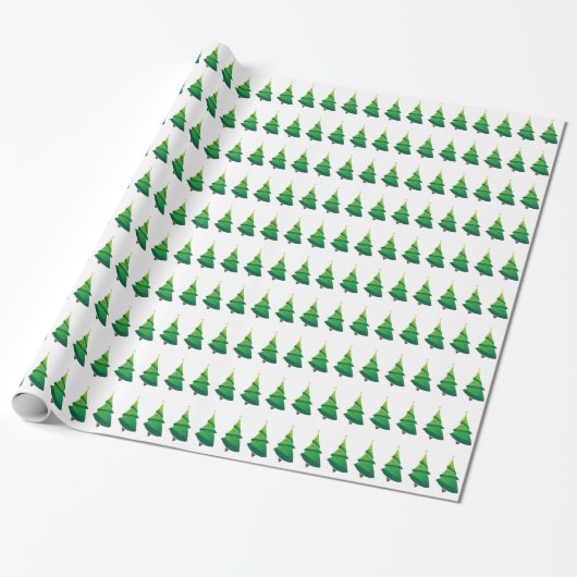 kerstbomen cadeaupapier (Uitgerold)