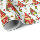 kerstbomen cadeaupapier (Rol Hoek)