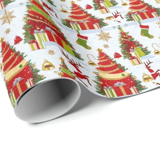 kerstbomen cadeaupapier (Rol Hoek)
