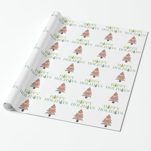 kerstbomen cadeaupapier (Uitgerold)
