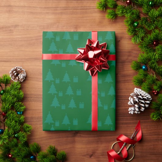 Kerstbomen & Cadeaus Cadeaupapier (Feestdagen Geschenken)