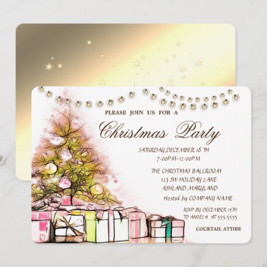 Kerstbomen, Cadeaus voor kerstmis Kaart (Voorkant / Achterkant)