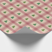 Kerstbomen cadeauverpakking met gouden accenten cadeaupapier (Hoek)