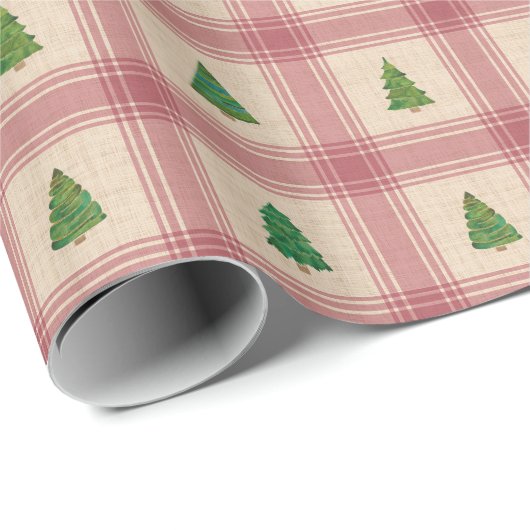 Kerstbomen cadeauverpakking met gouden accenten cadeaupapier (Rol Hoek)