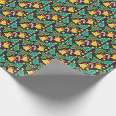 kerstbomen Candy Canes Bells & Holly Cadeaupapier (Hoek)