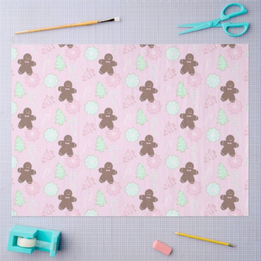 Kerstbomen Cookies Snoep Canes Roze Kerst Tissuepapier (Craft)