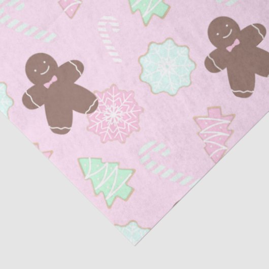 Kerstbomen Cookies Snoep Canes Roze Kerst Tissuepapier (Detail)