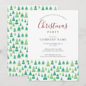 Kerstbomen Corporate Holiday Party Kaart (Voorkant / Achterkant)