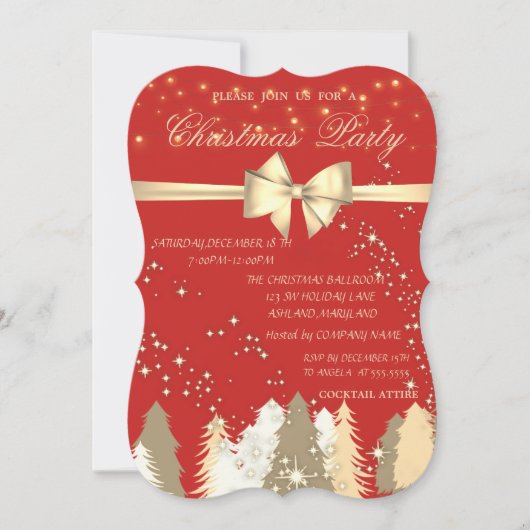 Kerstbomen, de Rode Partij van Kerstmis van het Kaart (Voorkant)