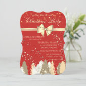 Kerstbomen, de Rode Partij van Kerstmis van het Kaart (Staand voorkant)