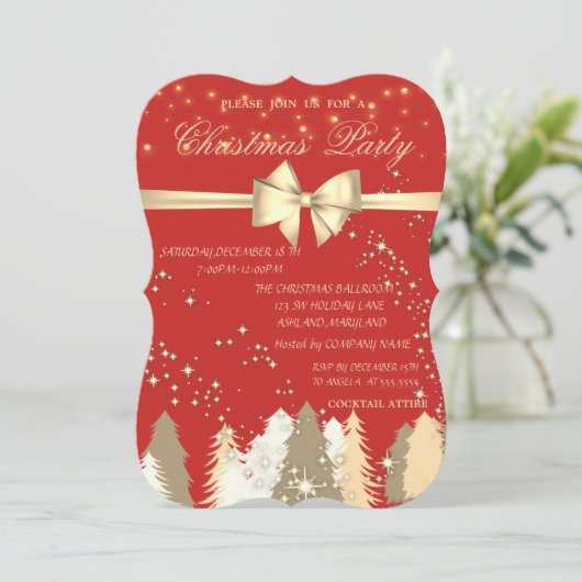 Kerstbomen, de Rode Partij van Kerstmis van het Kaart (Staand voorkant)