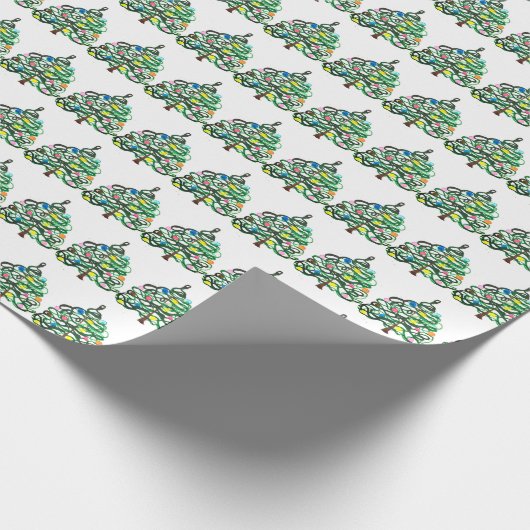 Kerstbomen dennen feestelijke groene Waterverf Cadeaupapier (Hoek)