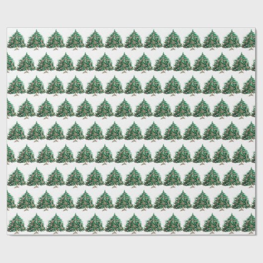 Kerstbomen dennen feestelijke groene Waterverf Cadeaupapier (Vlak)