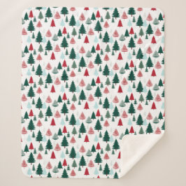 Kerstbomen Dennengehakt Cozy Patroon Sherpa Deken