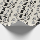 kerstbomen die papier beige Black pakken (Hoek)