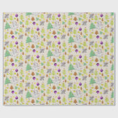 kerstbomen die papier met kersttaart verpakken (Vlak)