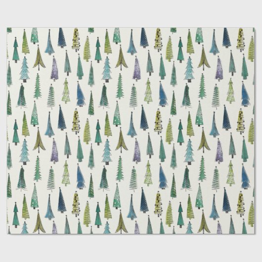 kerstbomen die papier verpakken (Vlak)