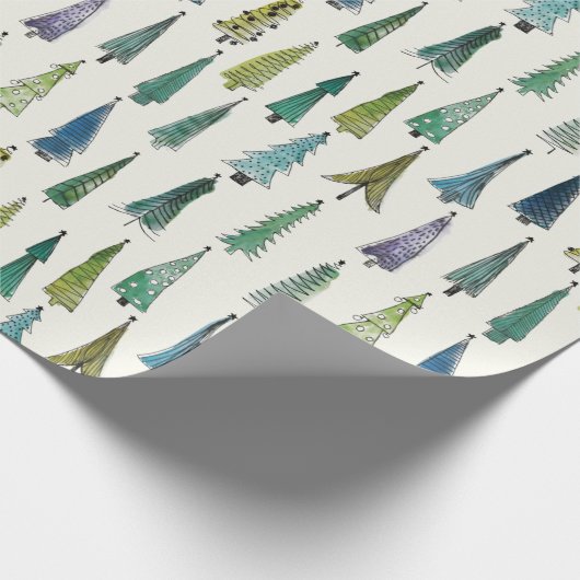 kerstbomen die papier verpakken (Hoek)