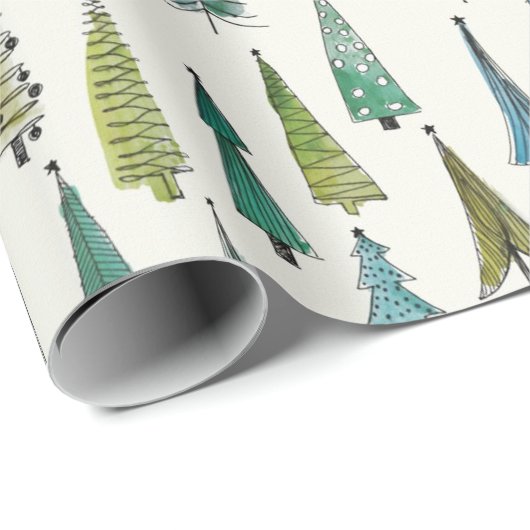 kerstbomen die papier verpakken (Rol Hoek)