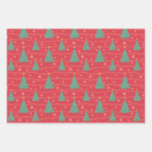 kerstbomen die papierbladen overvullen inpakpapier vel (Voorkant 2)