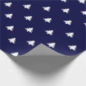 Kerstbomen donkerblauw en witte elegant cadeaupapier (Hoek)