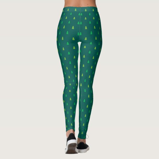 Kerstbomen donkergroene leggings. leggings (Achterkant)