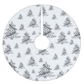 kerstbomen Doodle Pattern Black & White Kerstboom Rok (Voorkant)