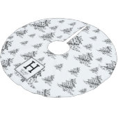kerstbomen Doodle Pattern Monogram Kerstboom Rok (Gekanteld)