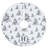 kerstbomen Doodle Pattern Monogram Kerstboom Rok (Voorkant)