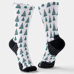 Kerstbomen Doodles Roze Groen Doodle Sokken