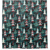 kerstbomen. douchegordijn (Voorkant)