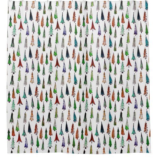 kerstbomen douchegordijn (Voorkant)