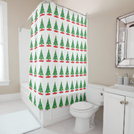 kerstbomen douchegordijn