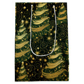 Kerstbomen Draaiende Cadeaubag Medium Cadeauzakje (Achterkant)