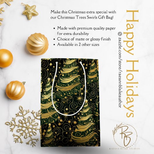 Kerstbomen Draaiende Cadeaubag Medium Cadeauzakje