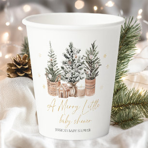 Kerstbomen een vrolijk klein Baby shower Papieren Bekers