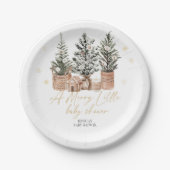 Kerstbomen een vrolijk klein Baby shower Papieren Bordje (Voorkant)