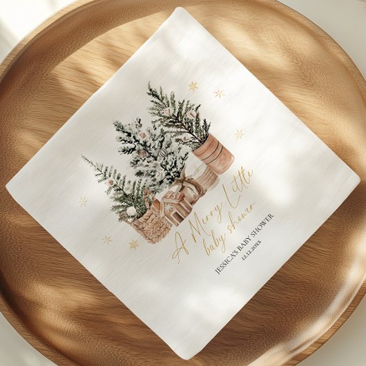 Kerstbomen een vrolijk klein Baby shower Servet