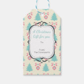 kerstbomen en Bauble Pattern Pastel Colors Cadeaulabel (Voorkant)