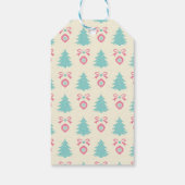 kerstbomen en Bauble Pattern Pastel Colors Cadeaulabel (Achterkant)