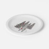 Kerstbomen en Beren Woodland Papieren Bordje (Gekanteld)