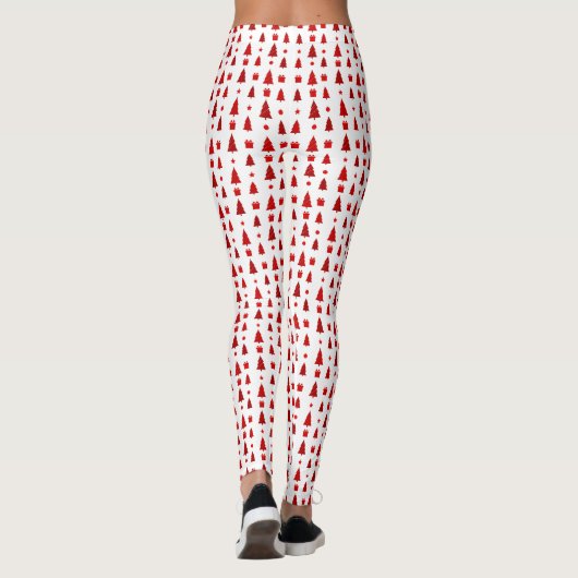 Kerstbomen en Cadeaupatroon Lang Leggings (Achterkant)