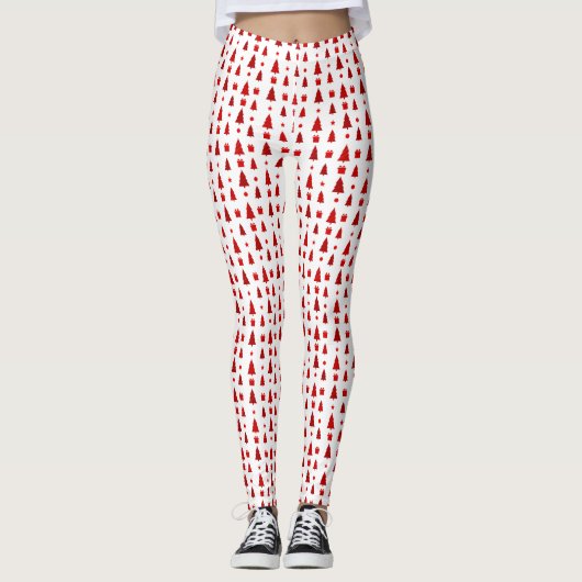 Kerstbomen en Cadeaupatroon Lang Leggings (Voorkant)