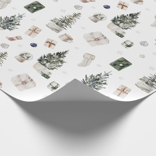 kerstbomen en Cadeaus Cadeaupapier (Hoek)