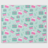 Kerstbomen en Cadeaus Moderne Kerst Cadeaupapier (Vlak)