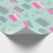 Kerstbomen en Cadeaus Moderne Kerst Cadeaupapier (Hoek)