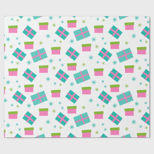 Kerstbomen en Cadeaus Moderne Kerst Cadeaupapier (Vlak)